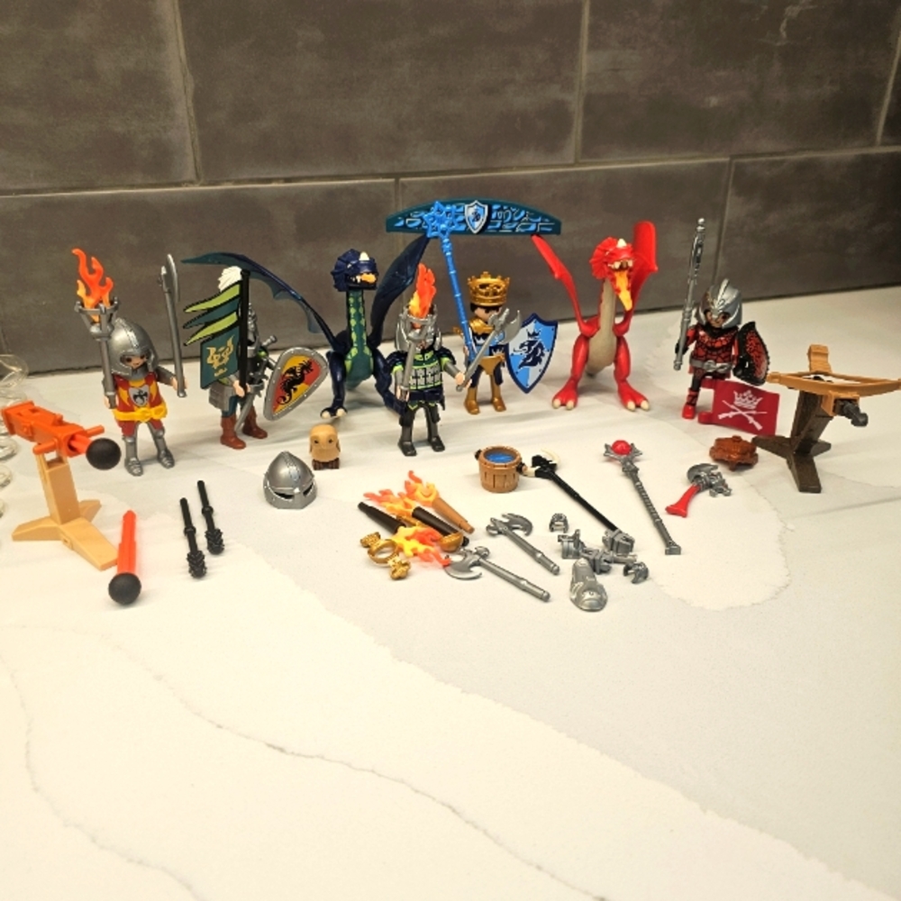 Playmobil Red Dragon & Knight King Figures 47+ Accessories Mixed lot
